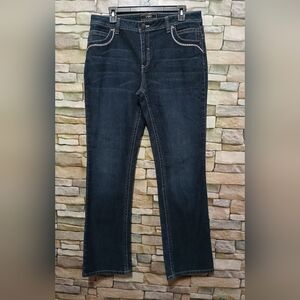 Cato Bootcut Denim Jeans Size 14 Stitched Back Flap Pockets